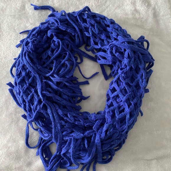 Blue Knit Infinity Scarf - Picture 2 of 4
